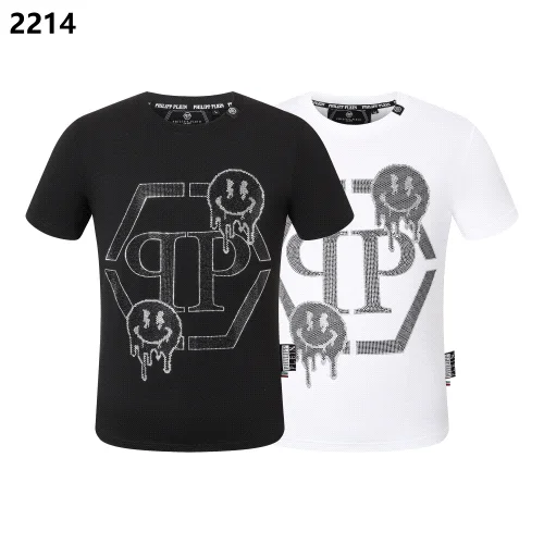 Philipp Plein Dripping Smiley Hexagon Print T-Shirt