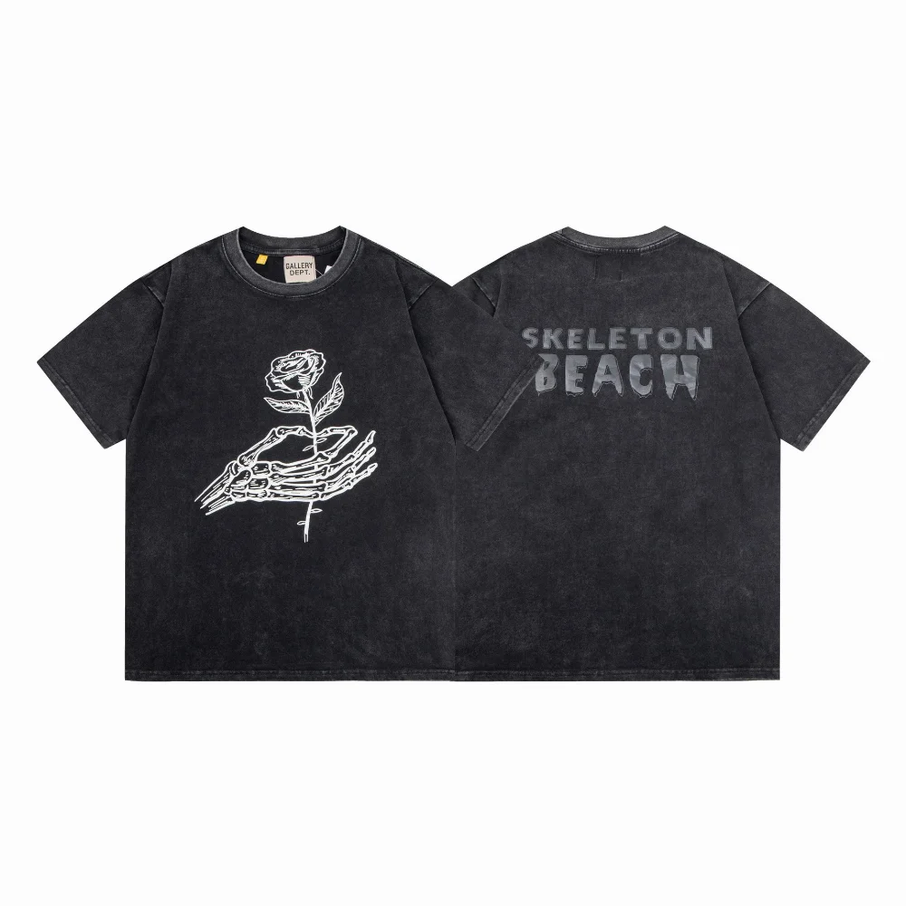 Gallery Dept. Skeleton Hands Rose Print T-Shirt