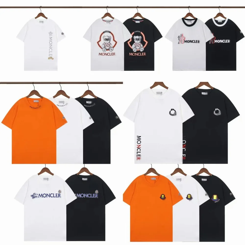 Moncler Bear Logo and Vertical Text Print T-Shirt