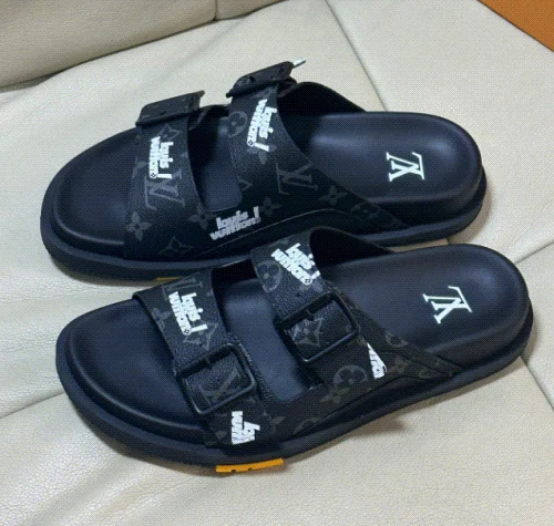 Louis Vuitton Monogram Eclipse Slide Sandals