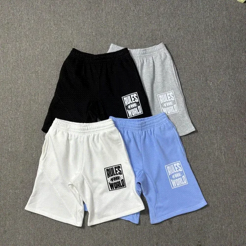 Rules the World Printed Logo Mesh Shorts