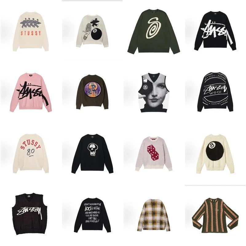 Stussy Graphic Print Crewneck Sweater