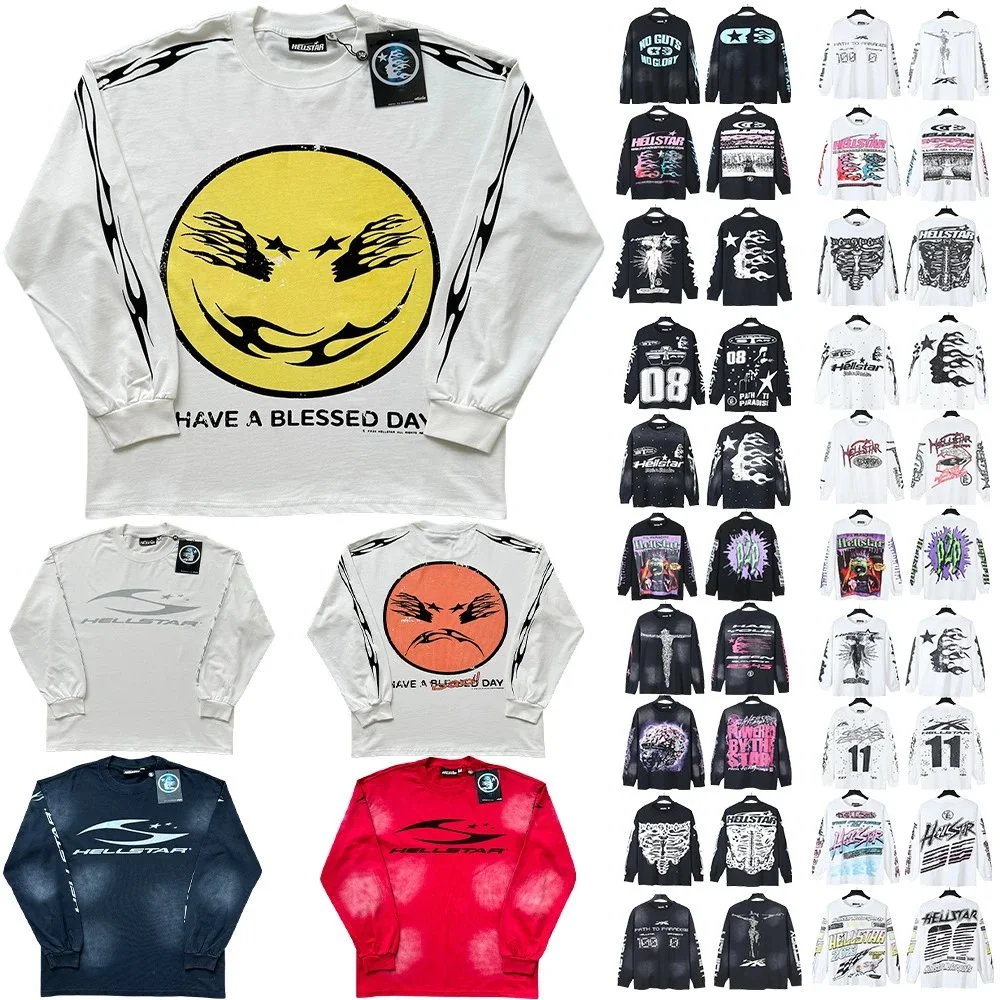 Hellstar Flame Smile Graphic Long Sleeve T-Shirt