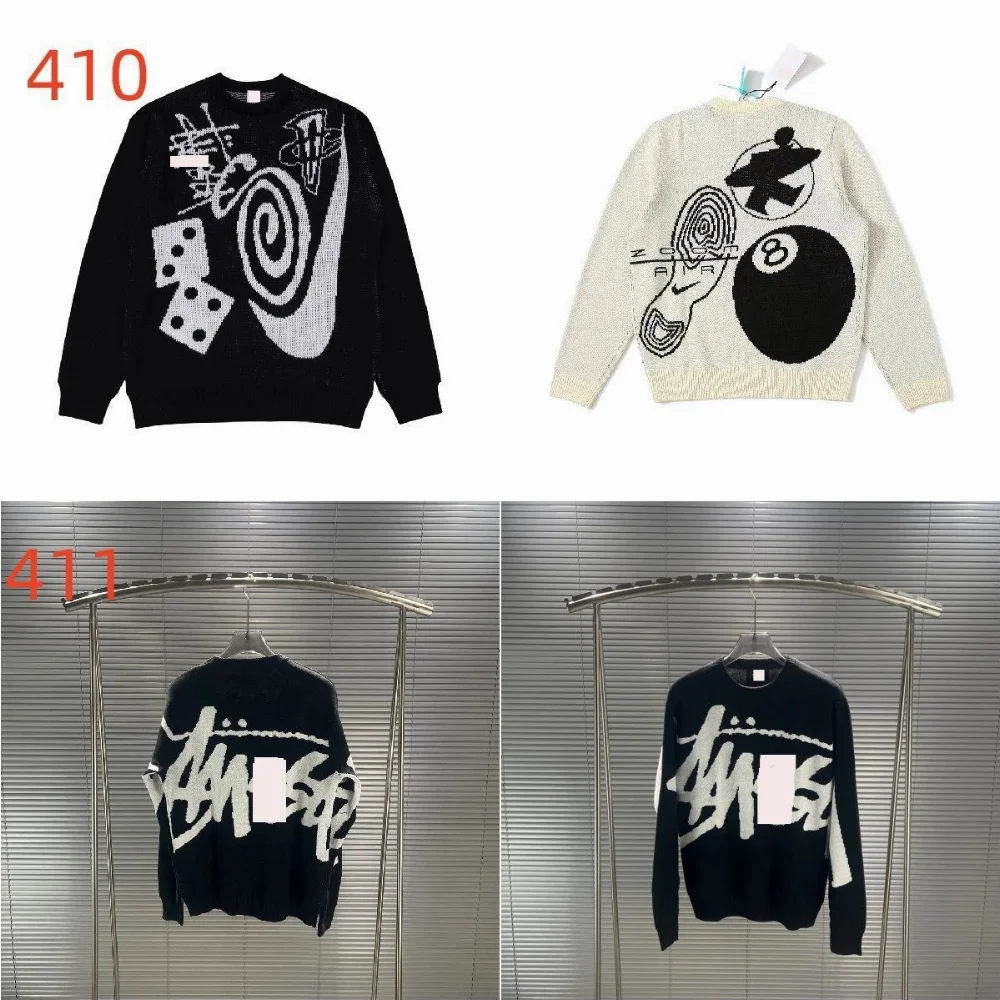 Stussy Dice and 8-Ball Graphic Knit Sweater
