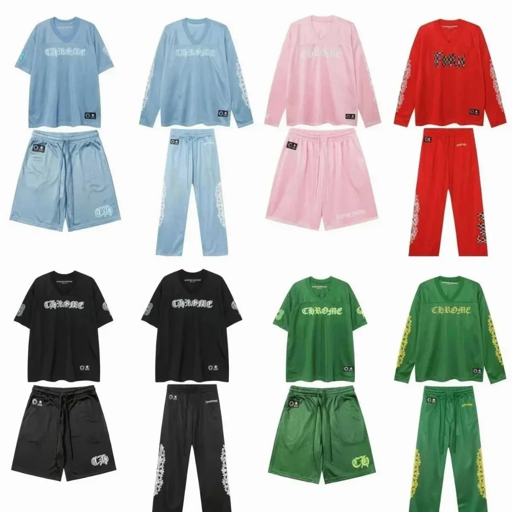 Chrome Hearts Mesh V-Neck Top and Matching Shorts/Pants Set