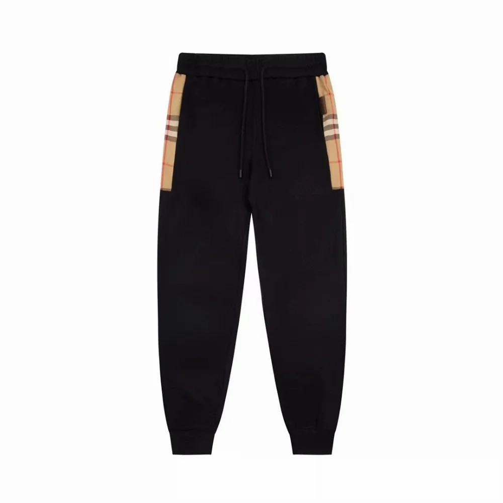 Burberry Check Stripe Side Panel Jogger Pants