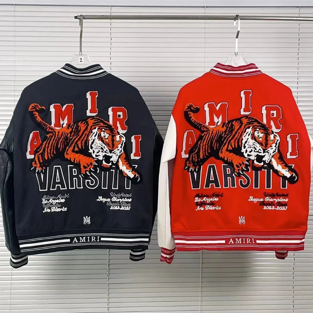 Amiri Tiger Embroidery Varsity Jacket
