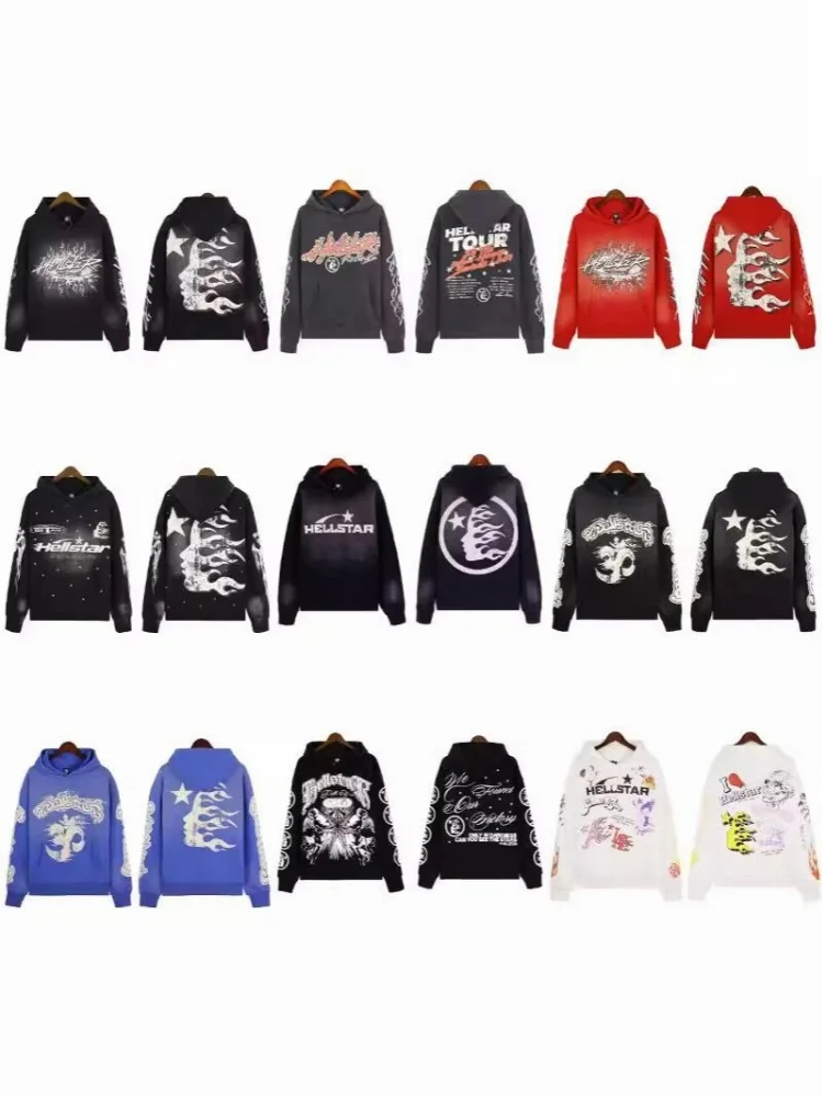 Hellstar Flame and Star Graphic Print Hoodie