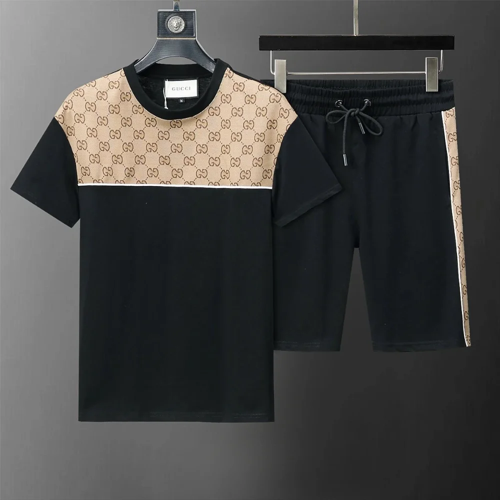 Gucci GG Monogram Panel T-Shirt and Shorts Set