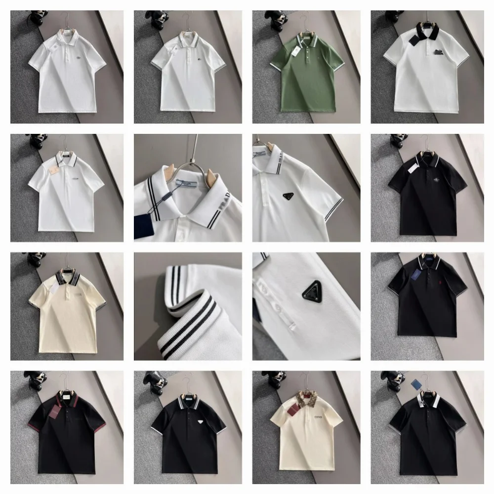 Prada Triangle Logo Contrast Trim Polo Shirt