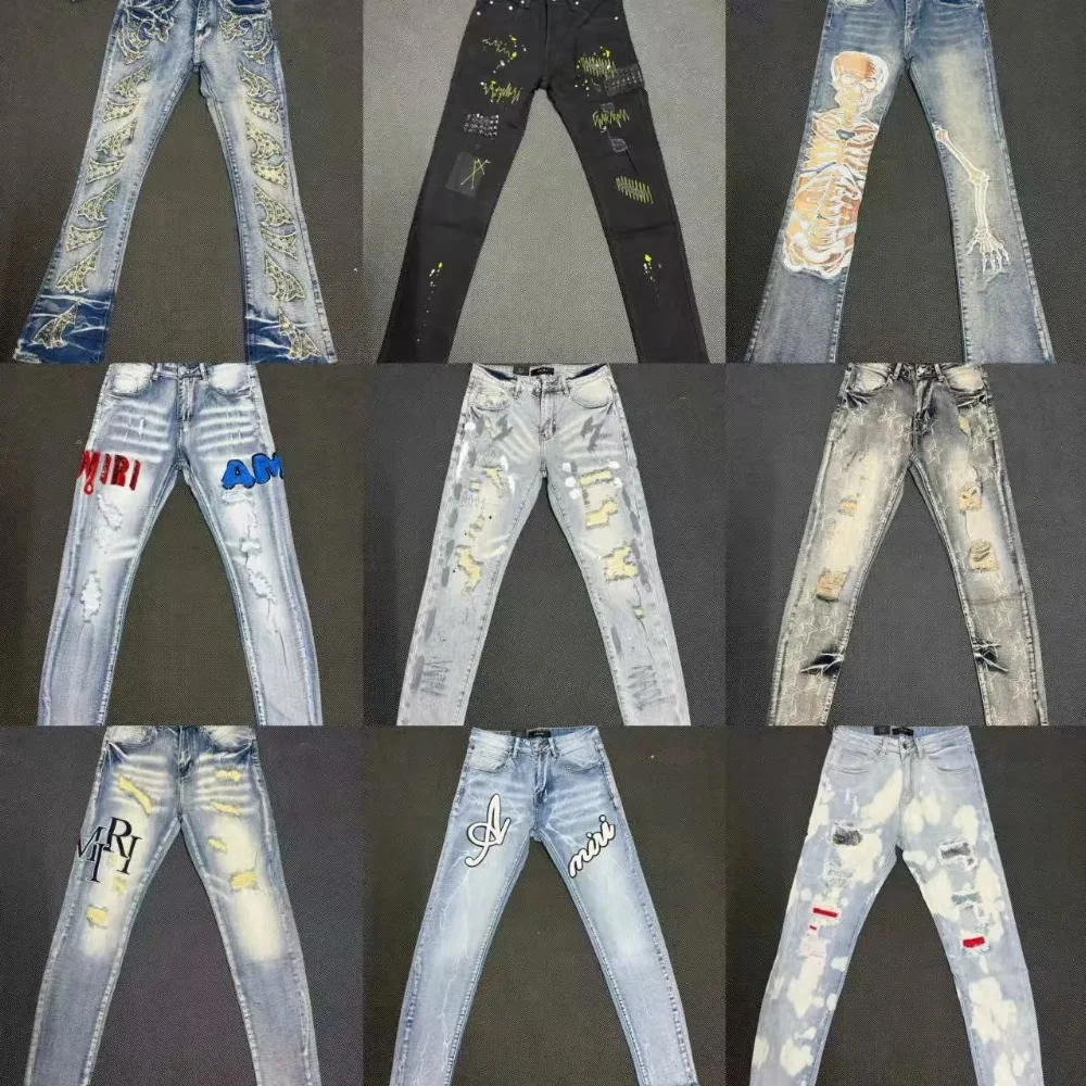 Amiri Star Patch Tie-Dye Distressed Jeans