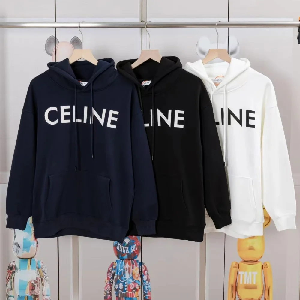 Celine Bold Logo Print Hoodie
