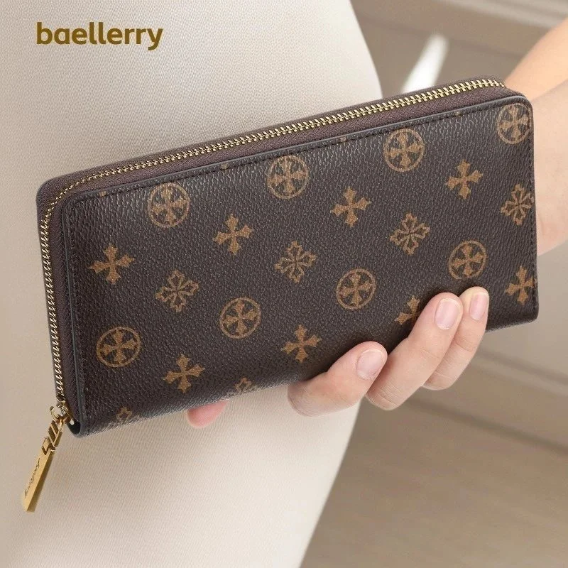baellerry Monogram Print Long Zip Wallet