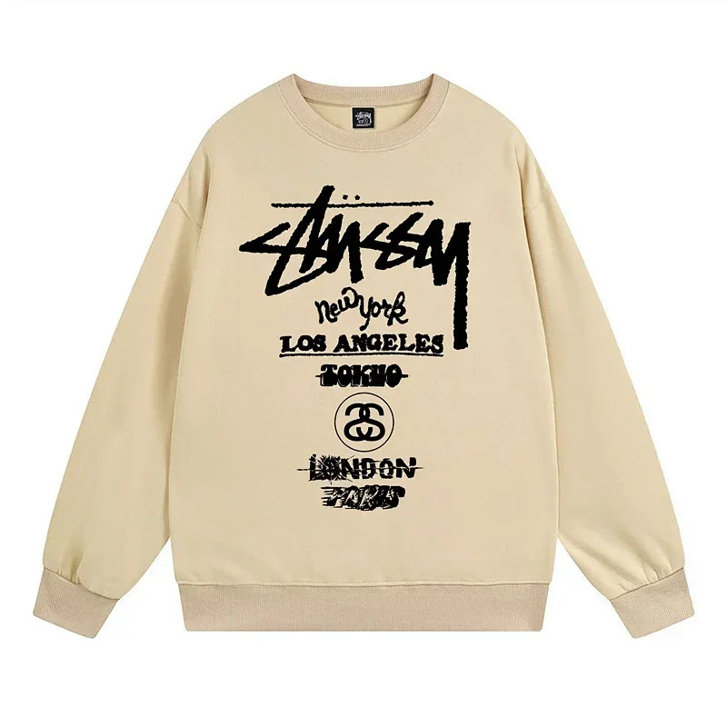 Stussy New York Los Angeles Tokyo London Paris Graphic Crewneck Sweatshirt
