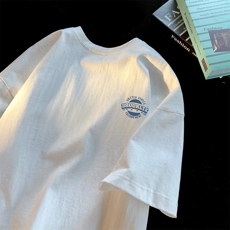 Cotton short-sleeve crewneck T-shirt with circular Brooklyn Tournament graphic print