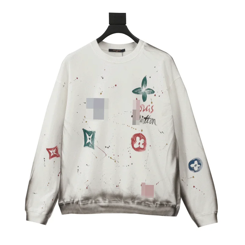 Louis Vuitton Paint Splatter Monogram Graphic Crewneck Sweatshirt