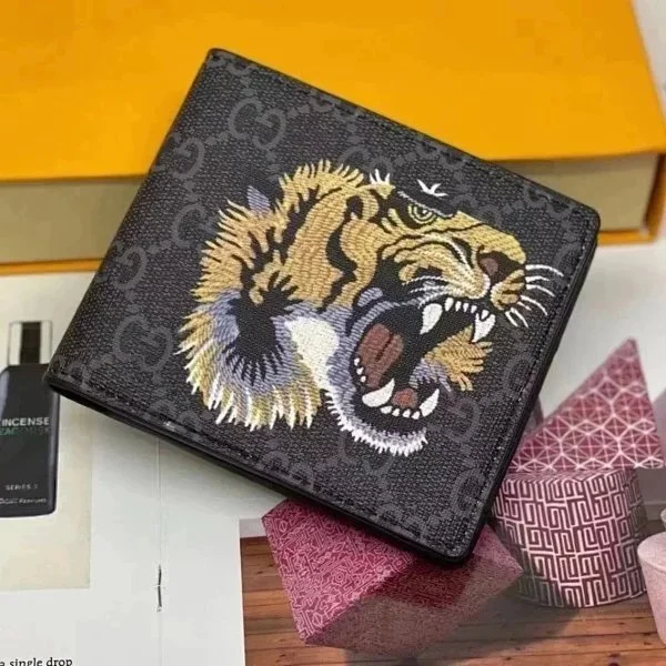 Gucci Tiger Embroidery Bifold Wallet