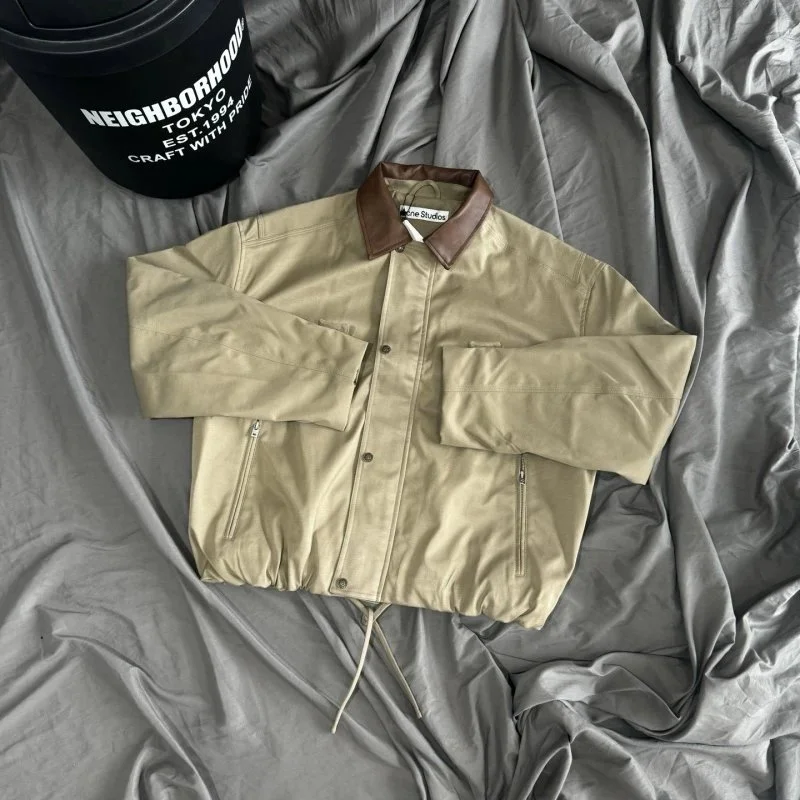 Acne Studios Leather Collar Utility Jacket