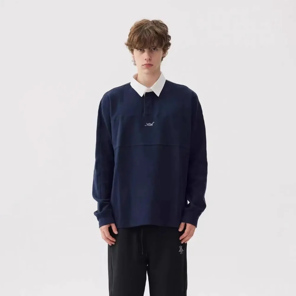 Kith Embroidered Script Logo Long-Sleeve Polo Shirt