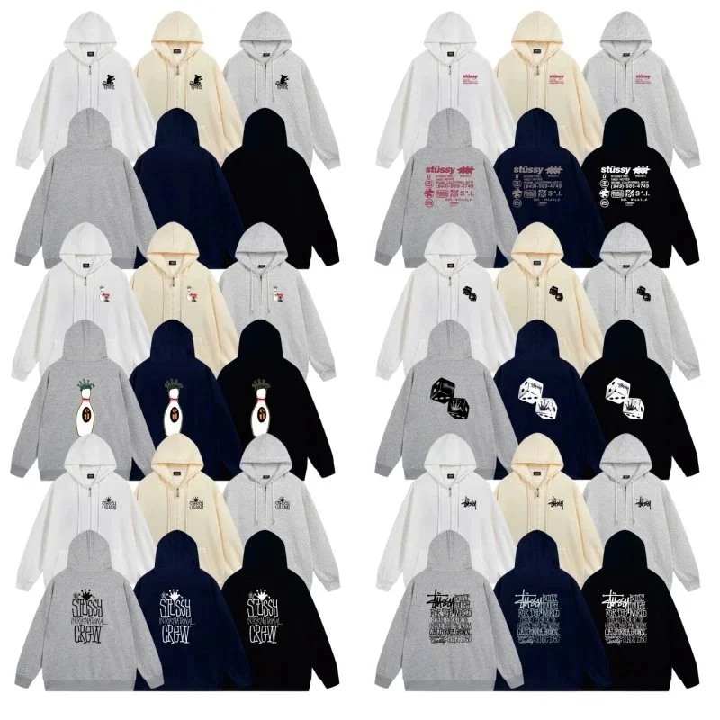 Stussy Dice Print Zip-Up Hoodie