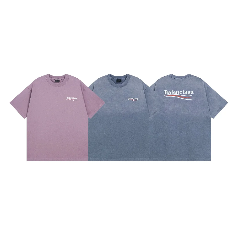 Balenciaga Wavy Logo Print T-Shirt