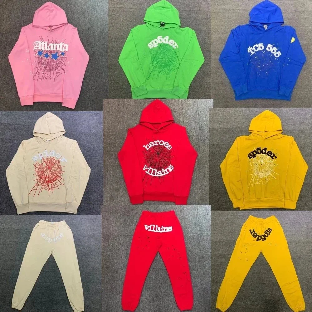 Sp5der Spider Web Graphic Hoodie and Sweatpants Set