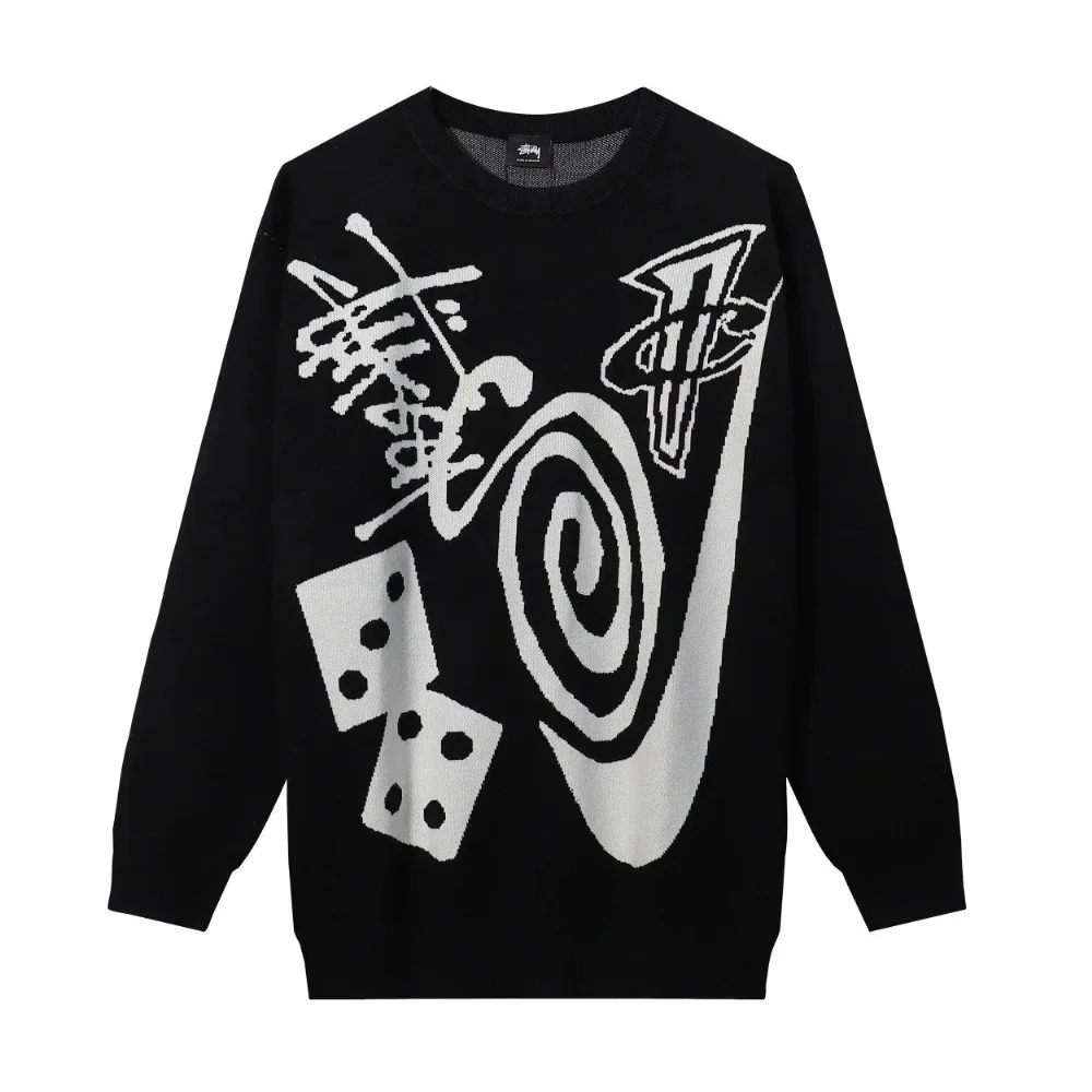 Stussy Dice and Spiral Graphic Sweater