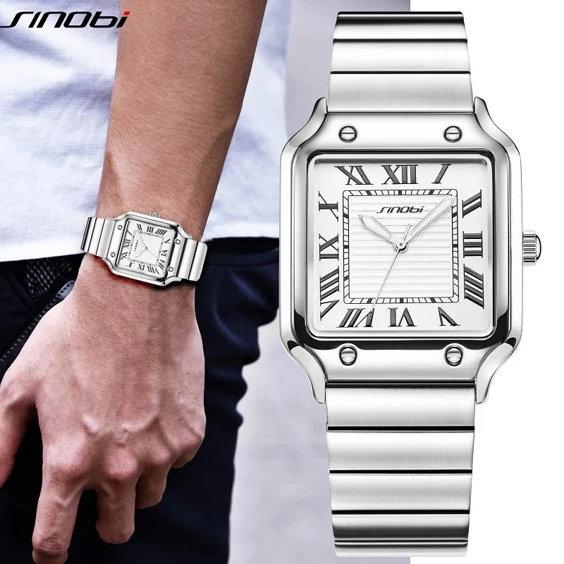 Sinobi Roman Numeral Square Dial Wristwatch