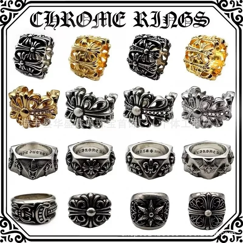 Chrome Hearts Cross and Floral Motif Rings
