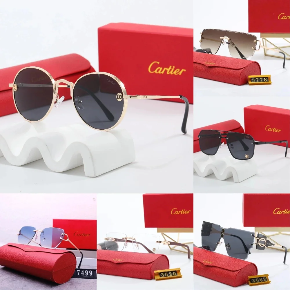 Cartier Round Gold-Frame Sunglasses