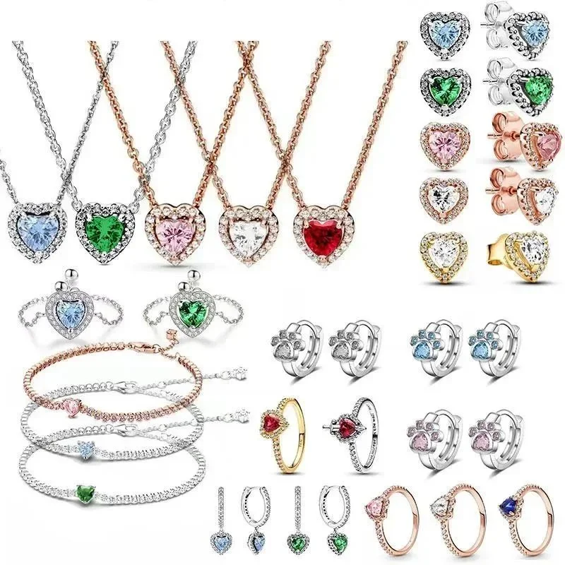 Pandora Heart Charm Ring and Necklace Collection