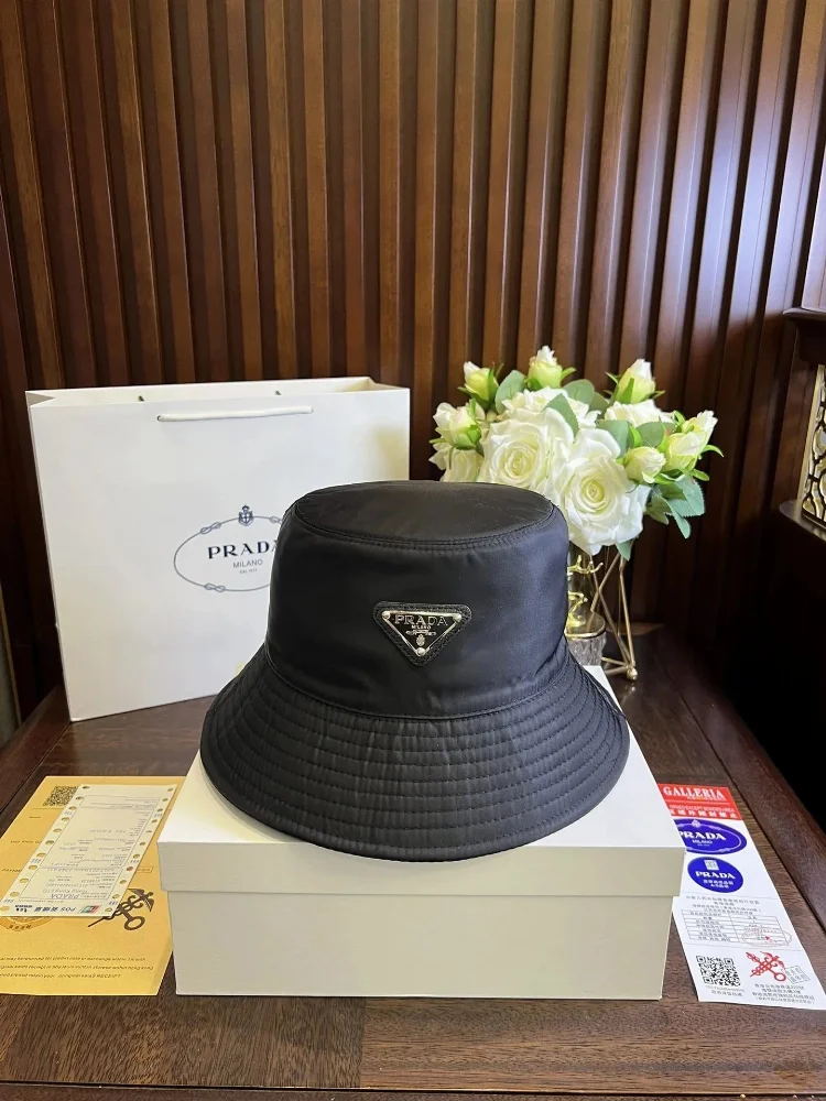 Prada Triangle Logo Bucket Hat