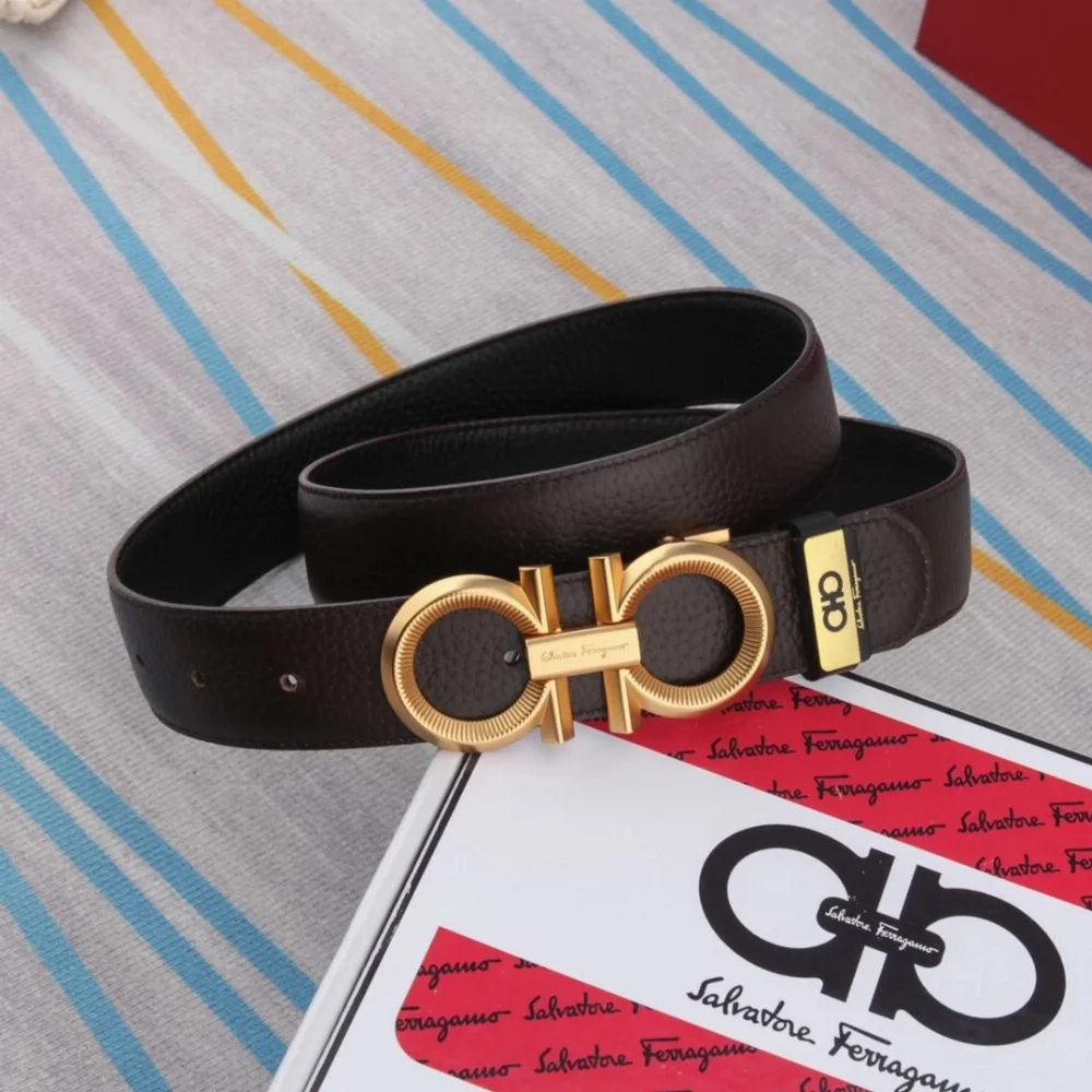 Salvatore Ferragamo Gancini Buckle Leather Belt