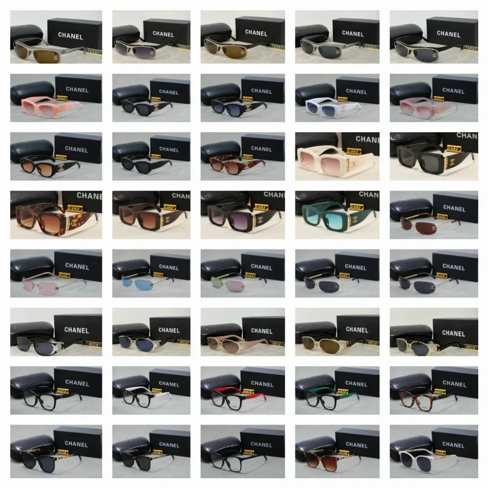 Chanel Rectangular and square frame sunglasses with metal temples and CC logo