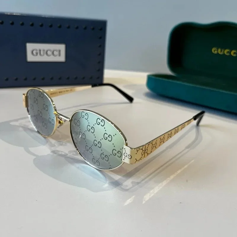 Gucci GG Monogram Oval Sunglasses