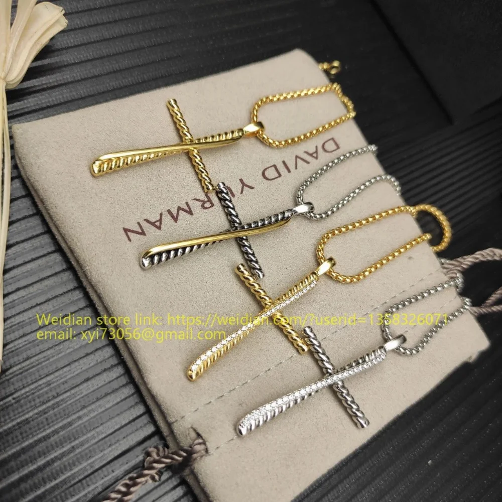 David Yurman Cable Cross Pendant Necklace