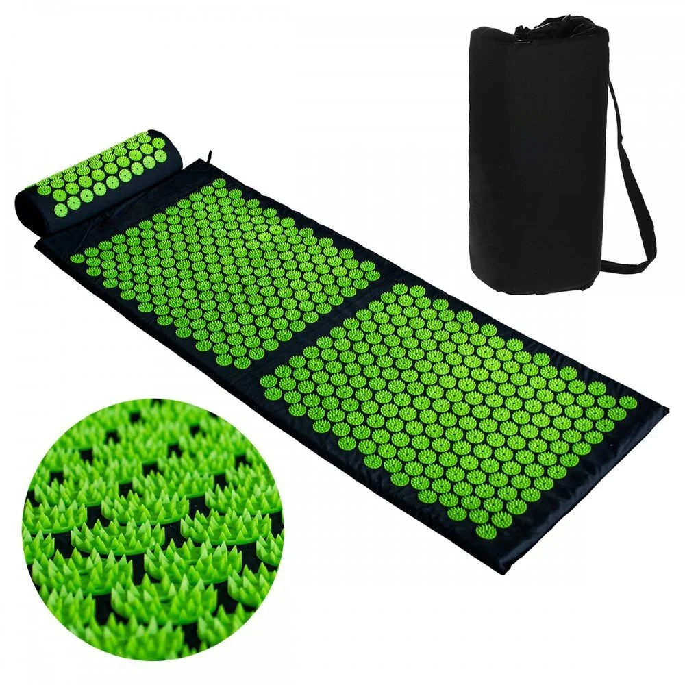 Catalog reference for black fabric acupressure mat with purple pink plastic spikes set