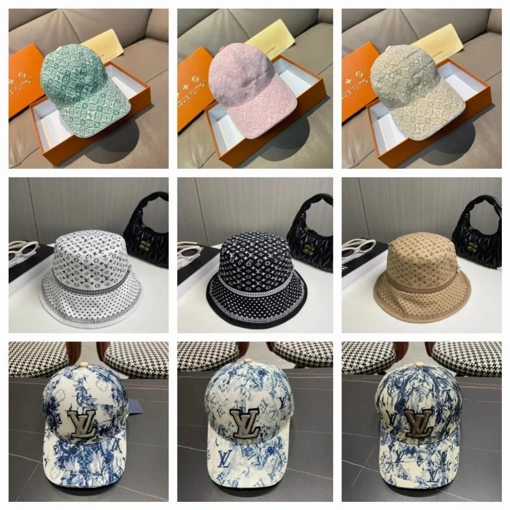 Louis Vuitton Monogram Print Baseball and Bucket Hats