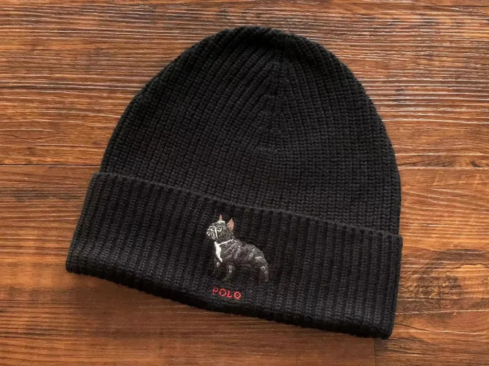 Polo Ralph Lauren French Bulldog Embroidery Knit Beanie
