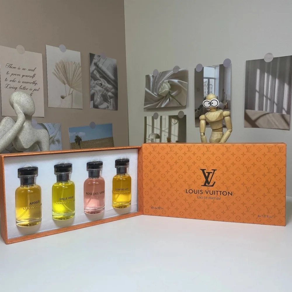 Catalog reference for Louis Vuitton Orange monogram box with four 30ml glass perfume bottles