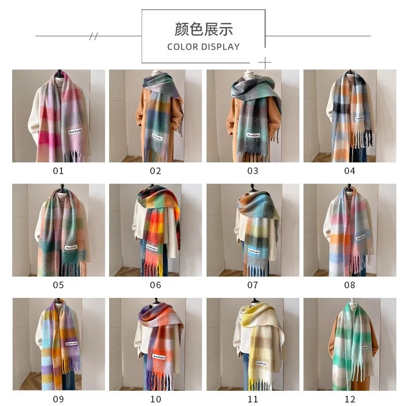 Acne Studios Gradient Plaid Scarf