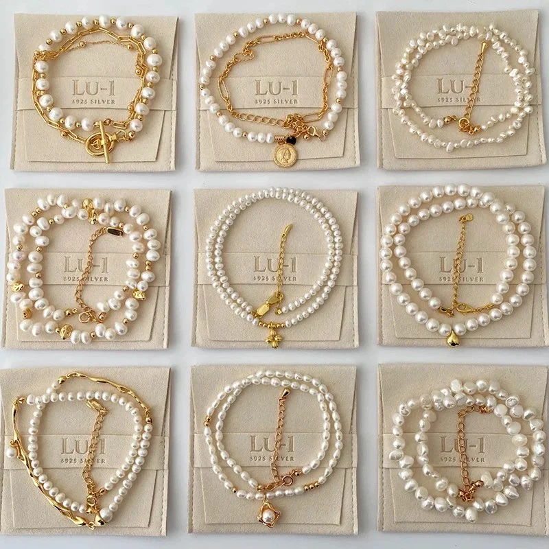 LU-1 925 Silver Pearl Chain Necklace