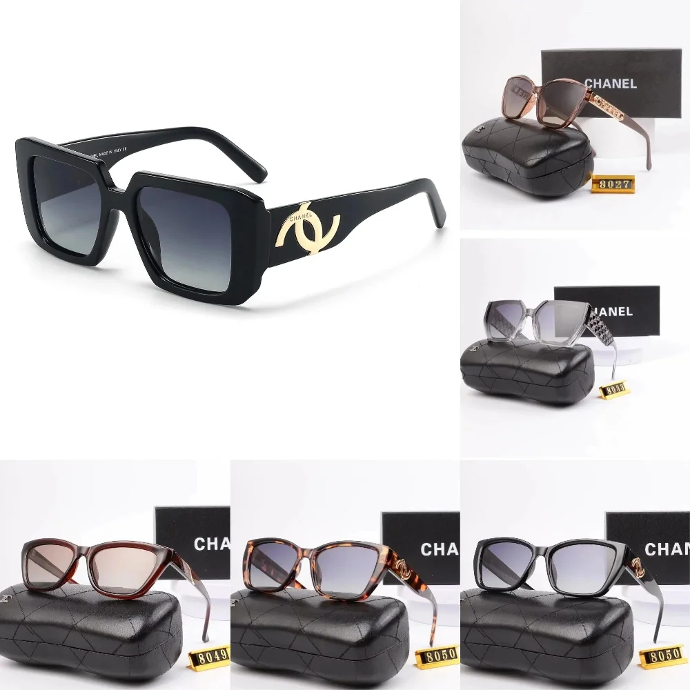 Chanel Black acetate oversized square-frame sunglasses with gold logo
