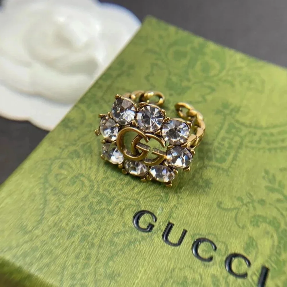Gucci GG Crystal-Embellished Ring