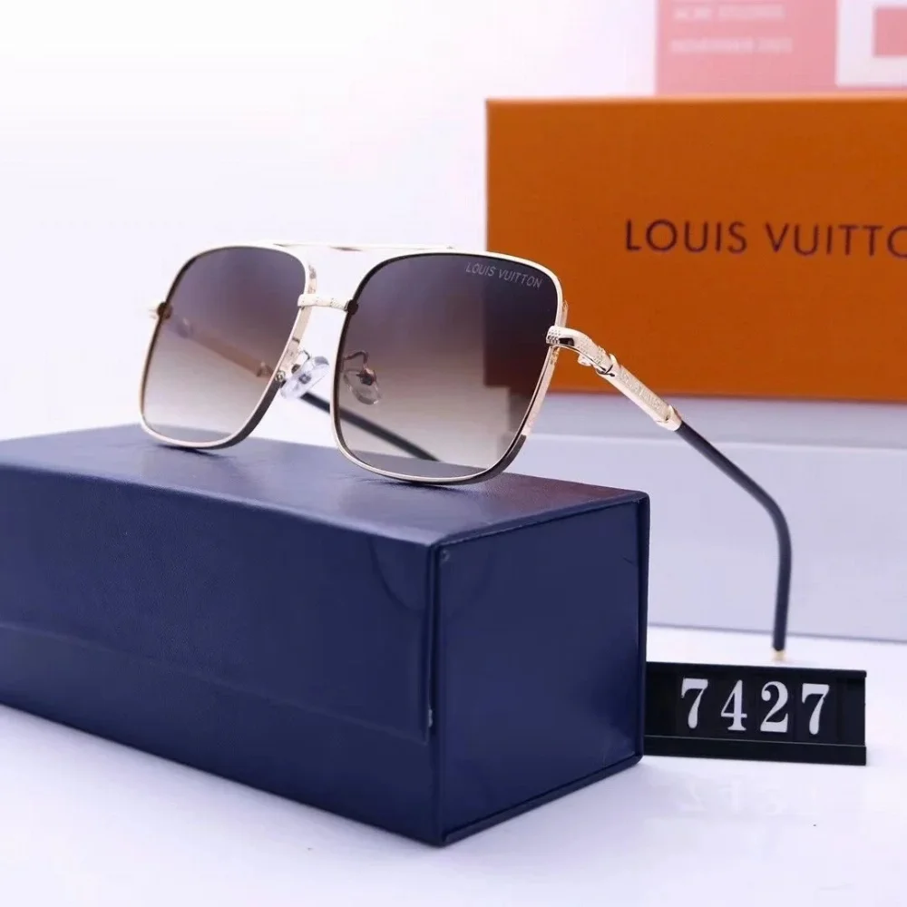 Louis Vuitton Gold-tone metal square-frame gradient sunglasses