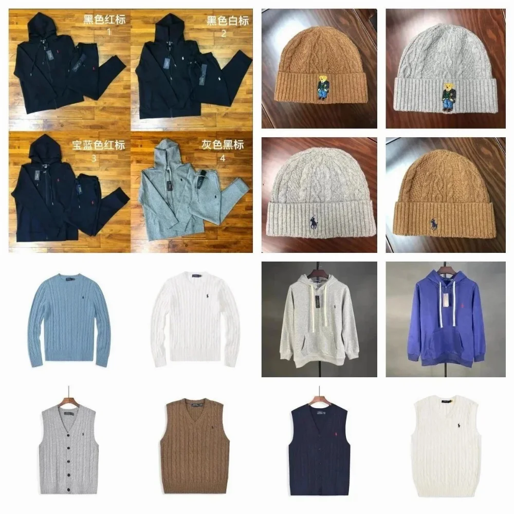Polo Ralph Lauren Classic Cable Knit Hoodies Sweaters Jackets Pants and Accessories