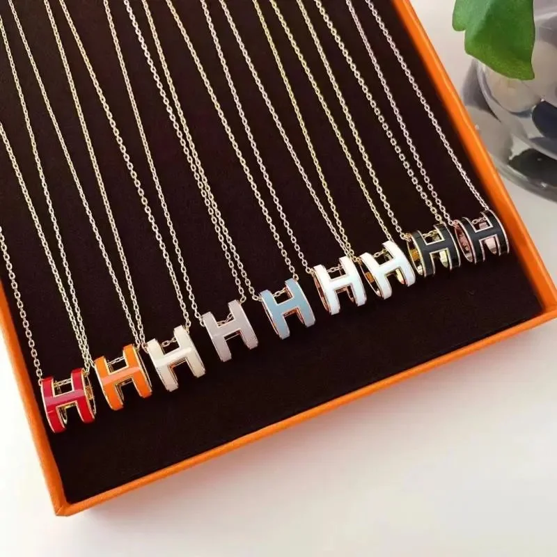 Hermes H Logo Pendant Necklace