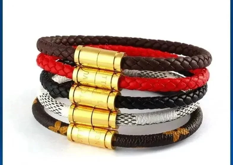 Louis Vuitton Monogram Canvas Braided Leather Bracelet