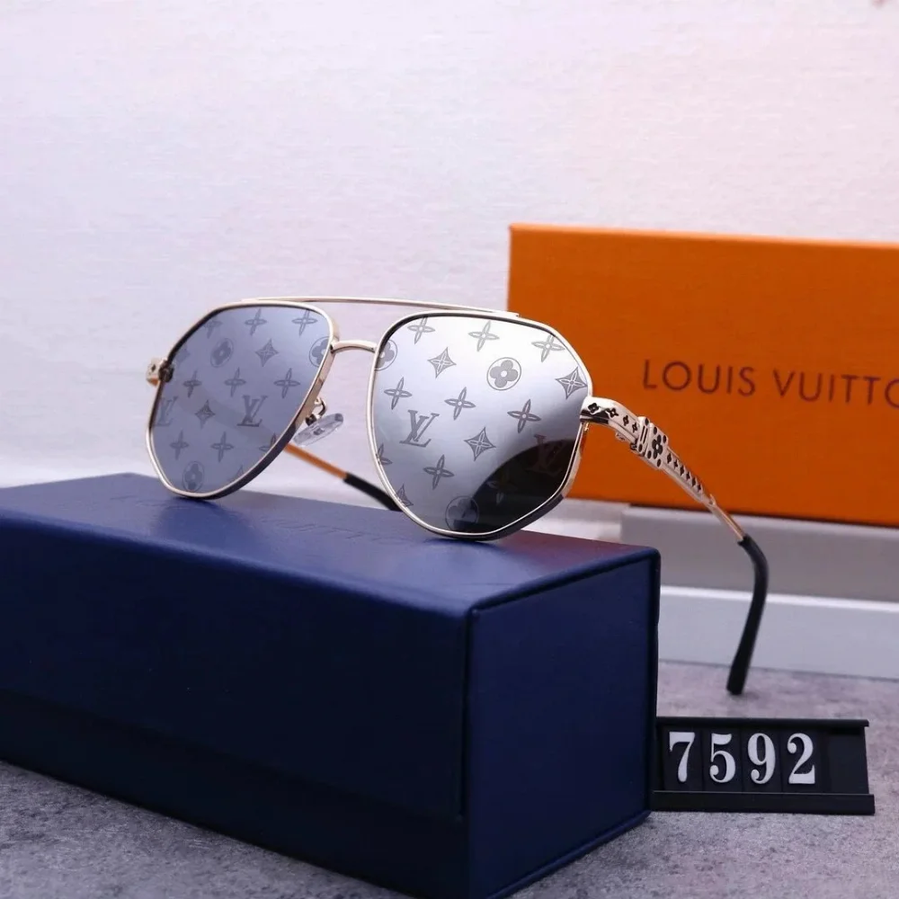 Louis Vuitton Monogram Print Aviator Sunglasses