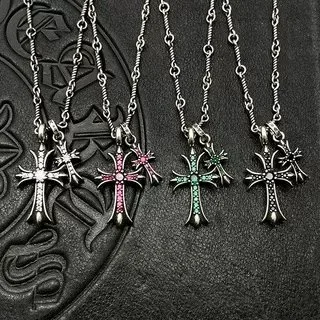 Chrome Hearts Double Cross Pendant Necklace